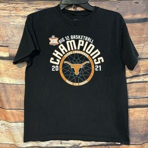 Texas Longhorns T-Shirt Large Youth Black SS 2021 Big 12 Basketball Champions